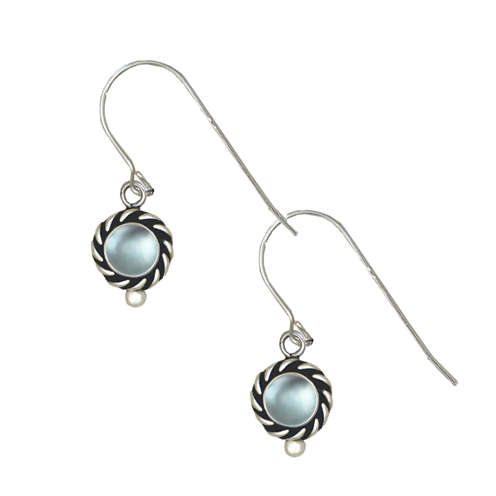 Sterling Silver Little Blue Topaz Gemstone Drop Dangle Earrings